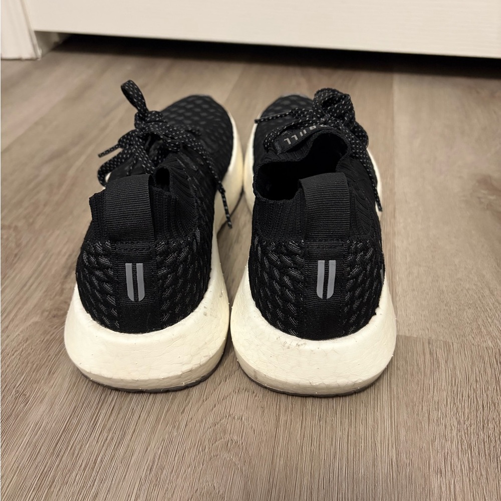 NOBULL Black Knit Lace-Up Sneakers with White Platform Sole - Picture 3 of 4